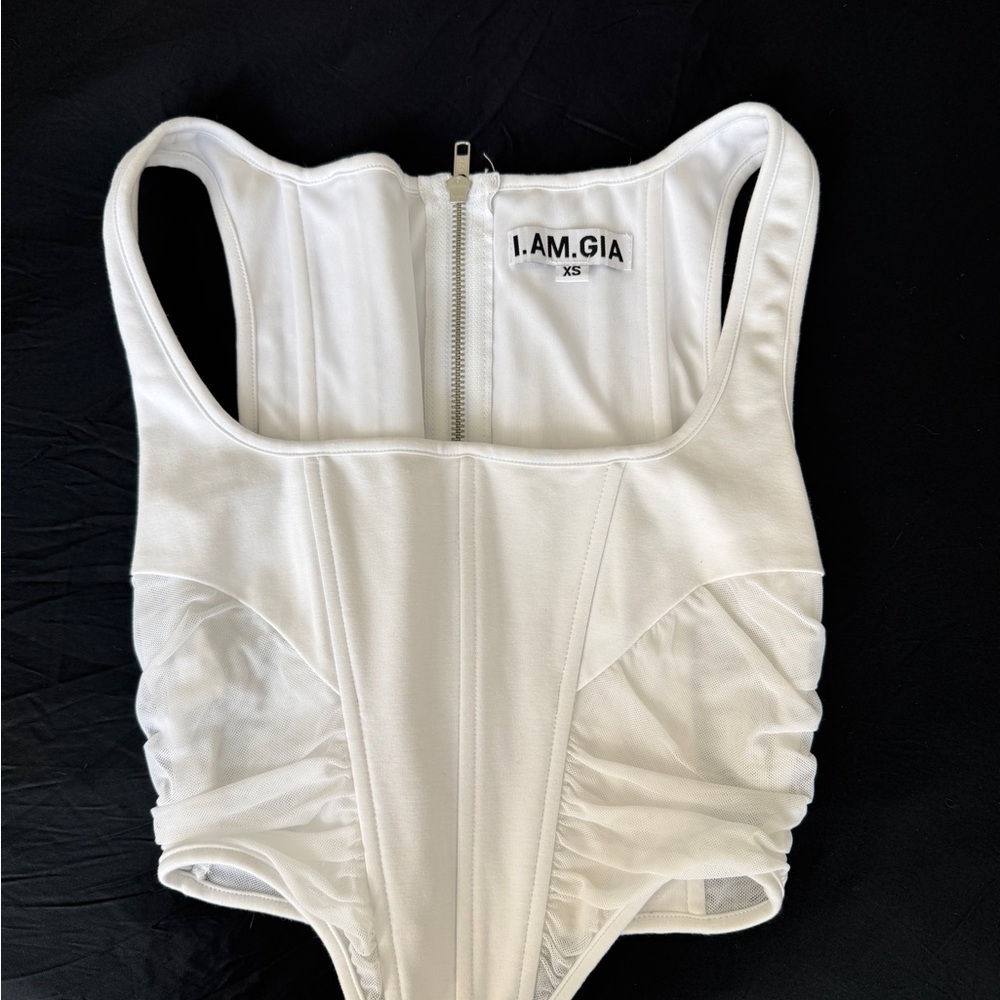 I.AM.GIA  White zippered corset size xs